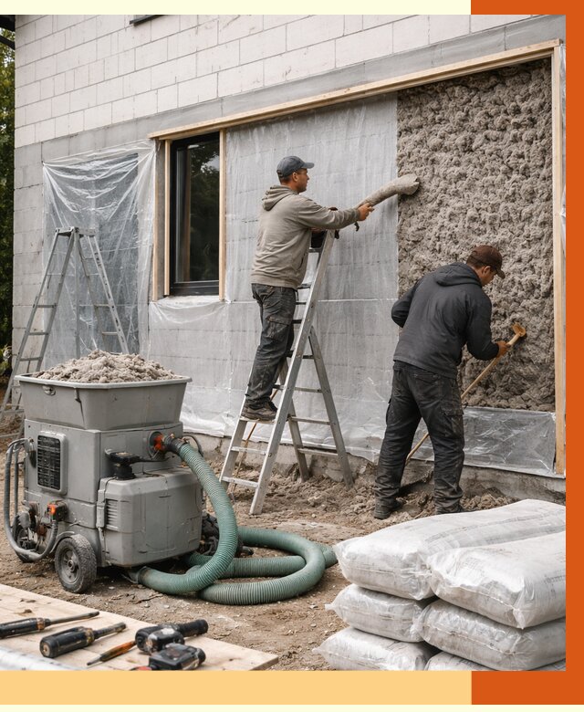 Утепление дома из газобетона эковатой в Вольске от 4557 руб./м2 | ТепломастерВль